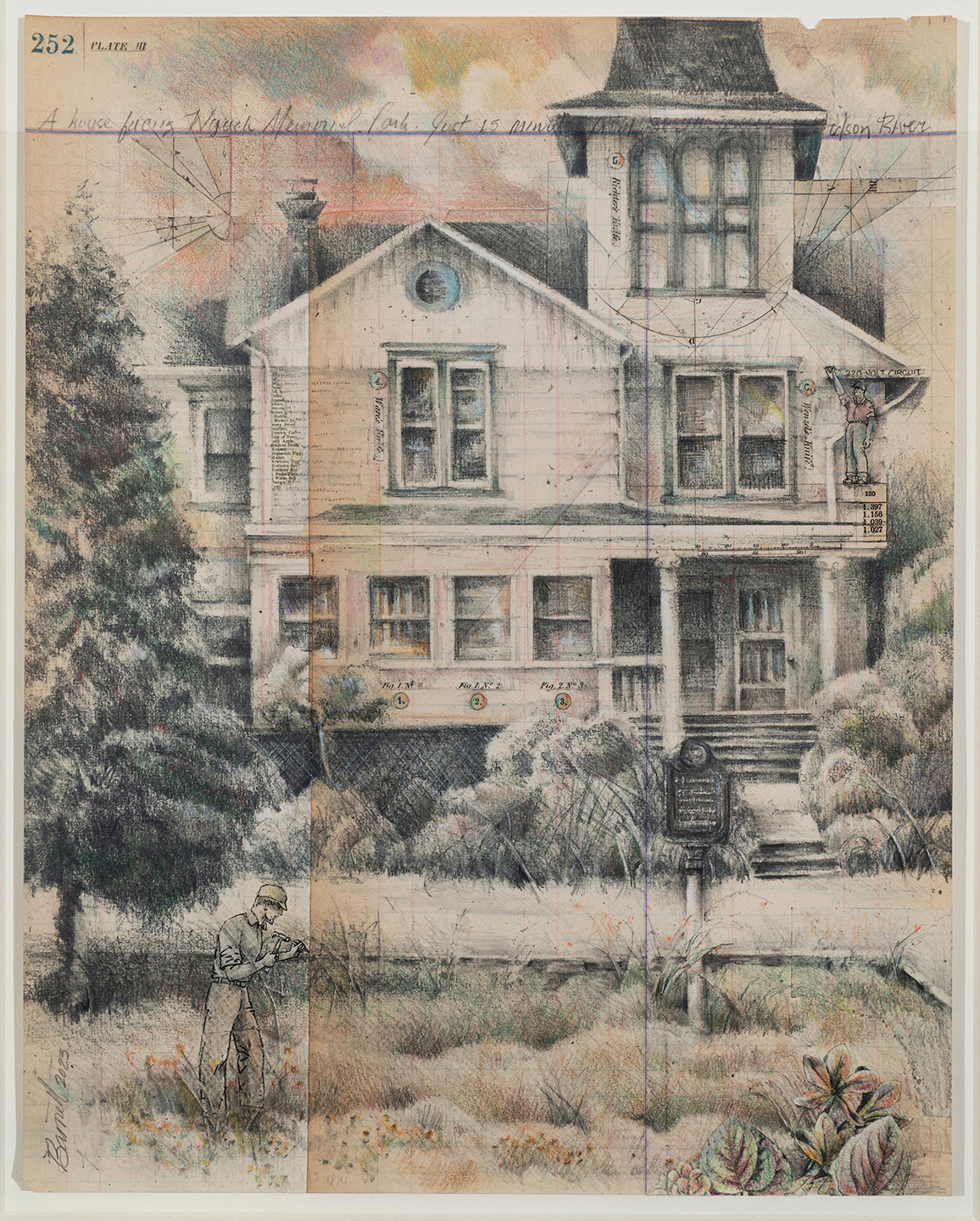 Barnett_ framed drawing_Memorial Park, Nyack_9355